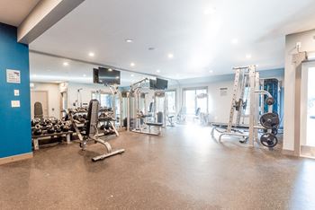 the gym at the preserve apartments at The Lodge at Madrona, Washington